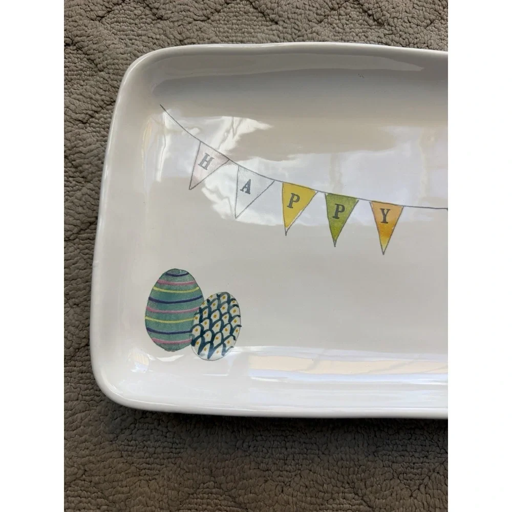 Easter Rae Dunn Happy Easter Banner Easter Eggs Serving Platter Tray